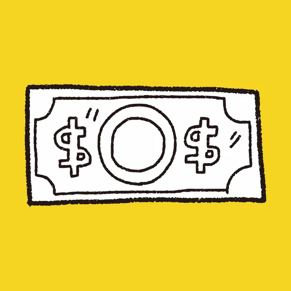 Desenho doodle dinheiro — Vetor de Stock