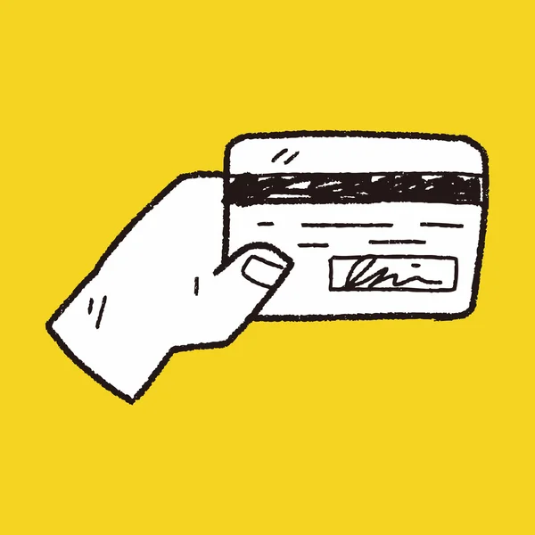 Tarjeta de crédito doodle — Vector de stock