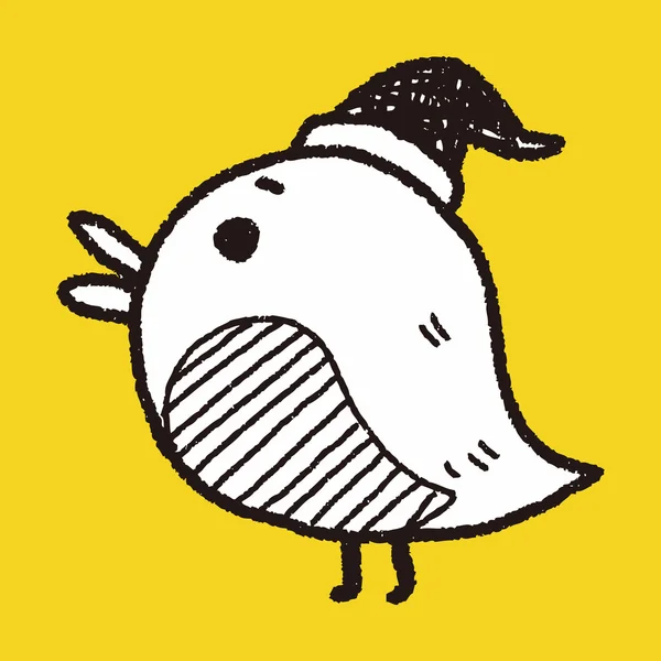 Oiseau de Noël gribouille — Image vectorielle