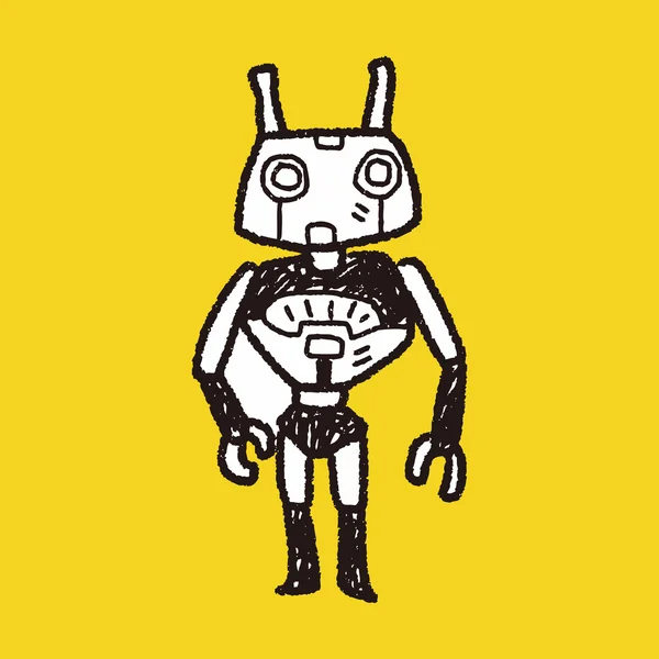 Robot doodle — Stok Vektör