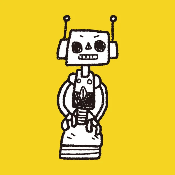 Robot doodle — Stok Vektör