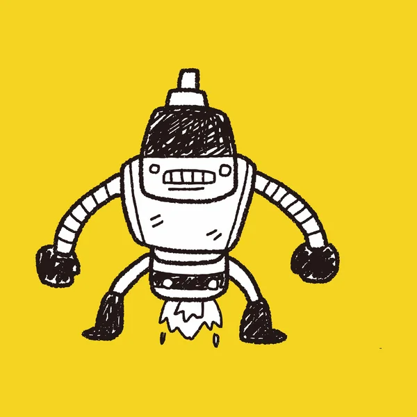 Robot doodle — Stok Vektör