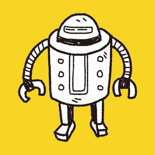 Robot doodle — Stok Vektör