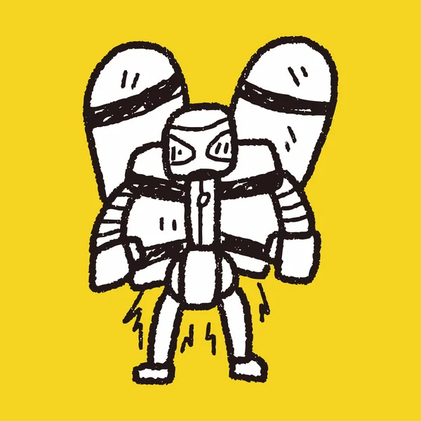 Robot doodle — Stockvector