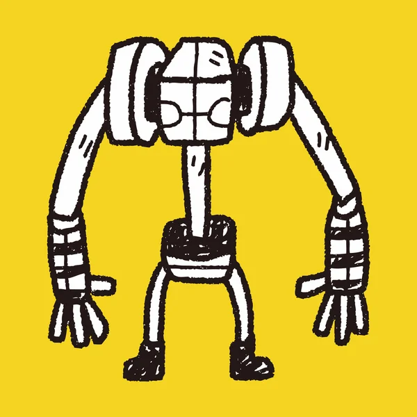 Robot doodle — Stockový vektor