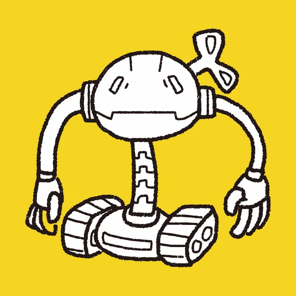 Robot doodle — Stok Vektör