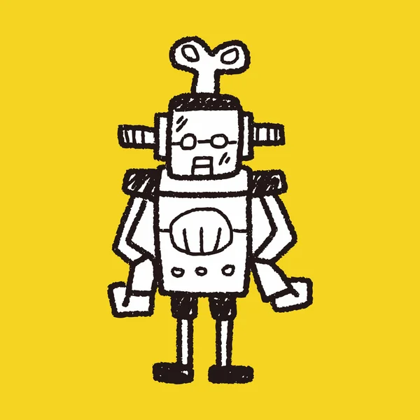 Robot doodle — Stok Vektör