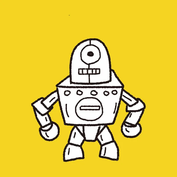 Robot doodle — Stok Vektör