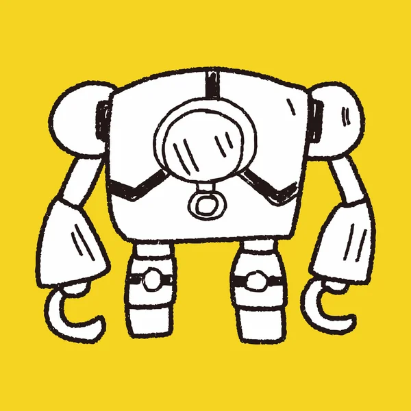 Robot doodle — Stok Vektör