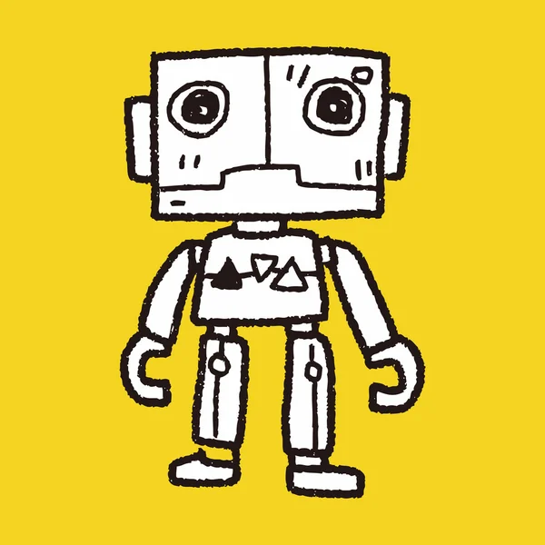 Robot doodle — Stok Vektör