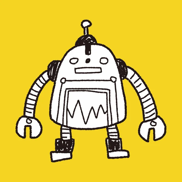 Robot doodle — Stok Vektör