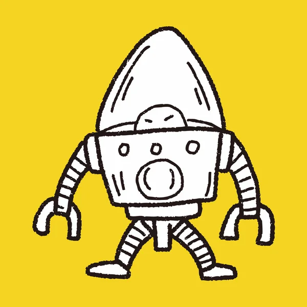 Robot doodle — Stok Vektör