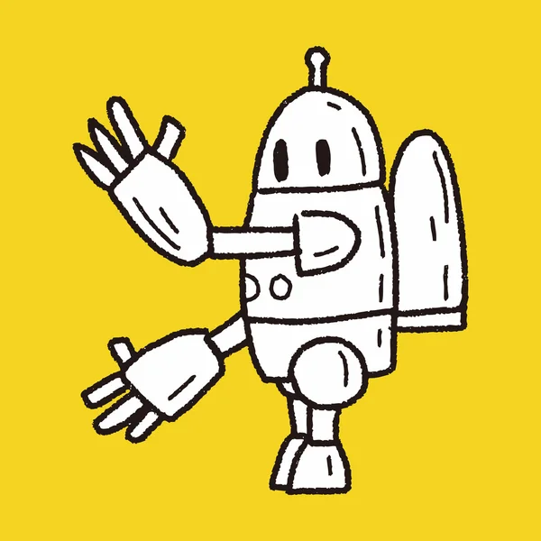 Robot doodle — Stok Vektör