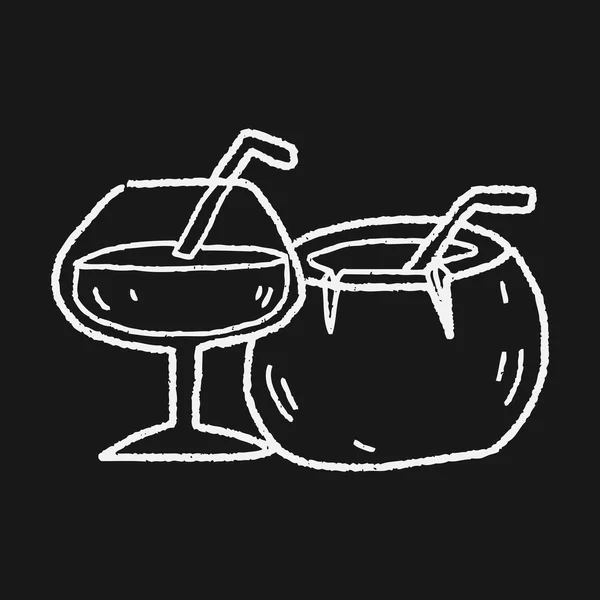 Kokos nápoj doodle — Stockový vektor
