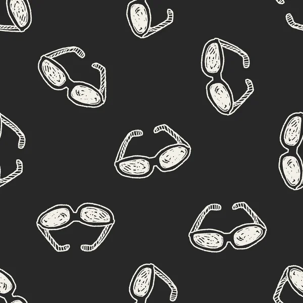 Lunettes de soleil doodle fond de motif sans couture — Image vectorielle