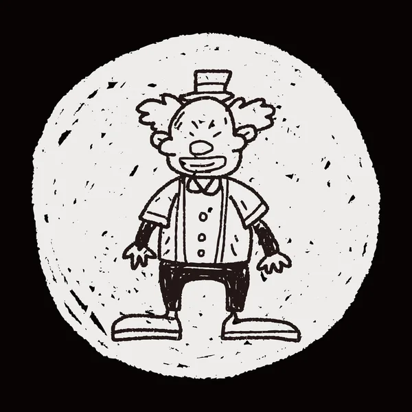 Clown-Doodle-Zeichnung — Stockvektor