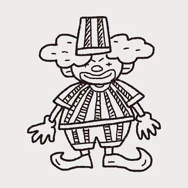 Clown doodle ritning — Stock vektor
