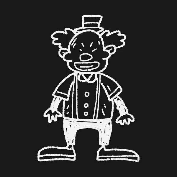 Payaso garabato dibujo — Vector de stock