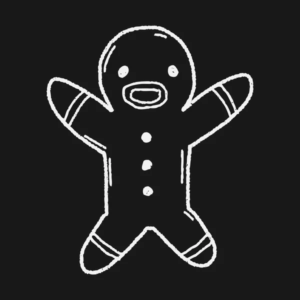 Gingerbread man doodle — Stockvector