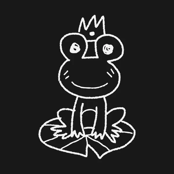 Žabí princ doodle — Stockový vektor