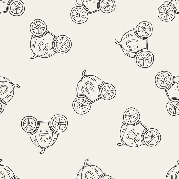 Kabak arabası doodle Dikişsiz desen arka plan