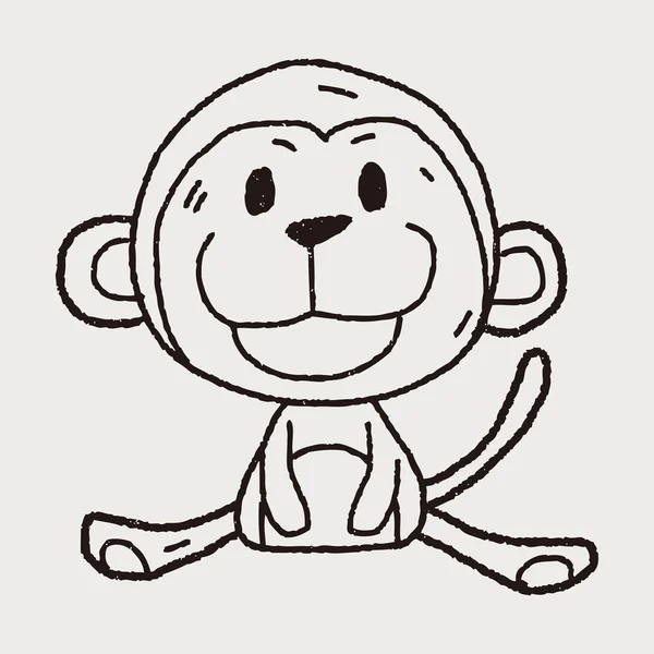 Kinesiska zodiaken monkey doodle ritning — Stock vektor