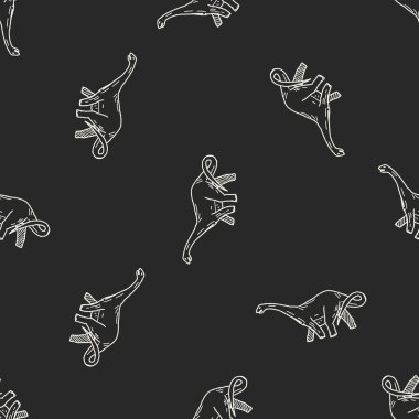 Brontosaurus dinozor doodle Dikişsiz desen arka plan