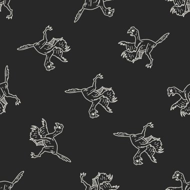 dinozor doodle Dikişsiz desen arka plan