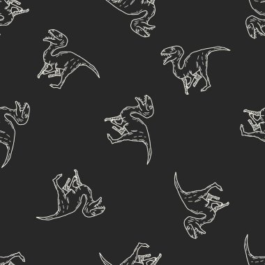 dinozor doodle Dikişsiz desen arka plan