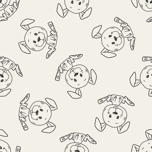 Chino zodiaco conejo doodle dibujo sin costura patrón de fondo — Vector de stock