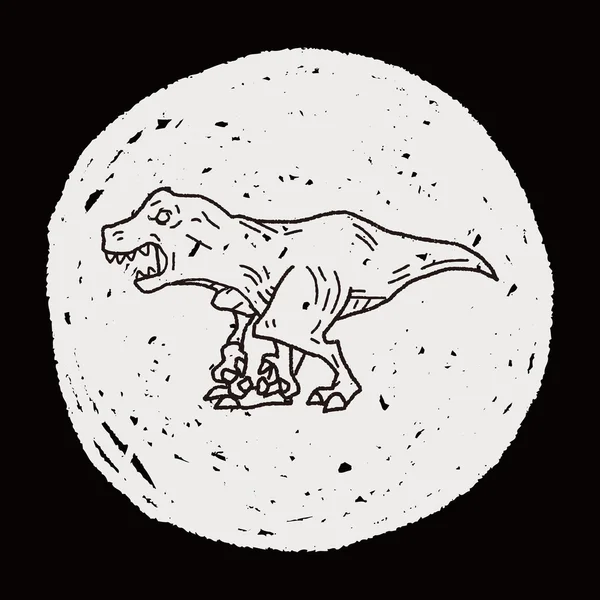 Tyrannosaurus dinosaurie doodle — Stock vektor