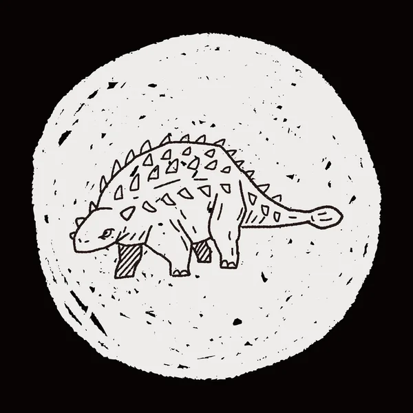Dinosaurie doodle — Stock vektor