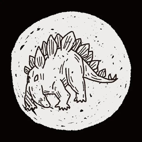 Doodle dinozaurów Stegozaur — Wektor stockowy