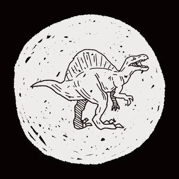Spinosaurus dinosaurie doodle — Stock vektor