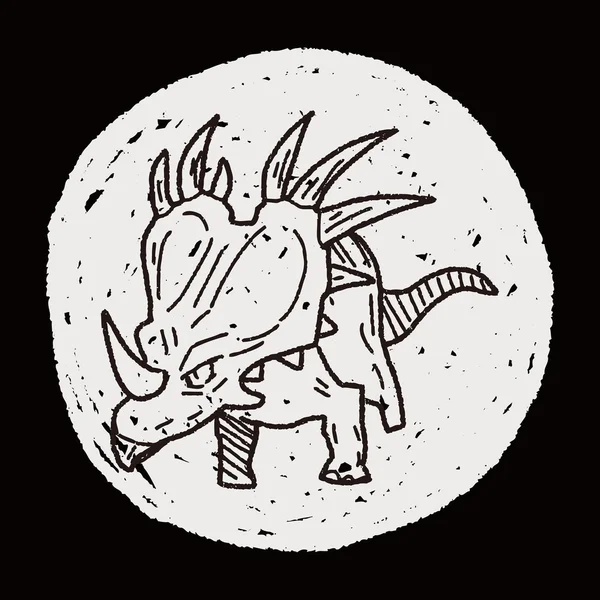 Tricératops dinosaure doodle — Image vectorielle