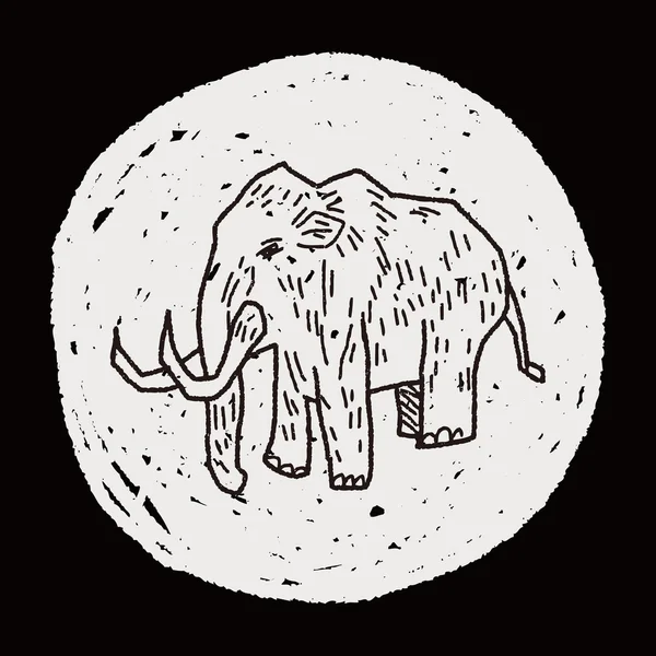 Doodle de mamute — Vetor de Stock