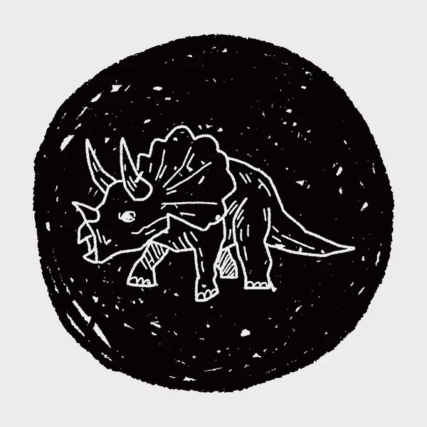 Dinosaurier-Doodle Triceratops — Stockvektor