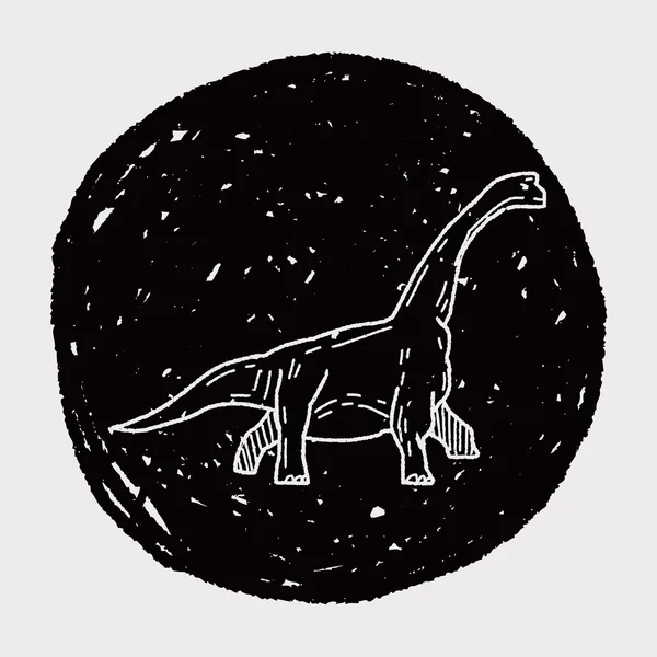 Brontosaurus dinosaurie doodle — Stock vektor