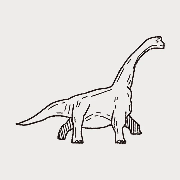 Brontosaurus dinosaurie doodle — Stock vektor