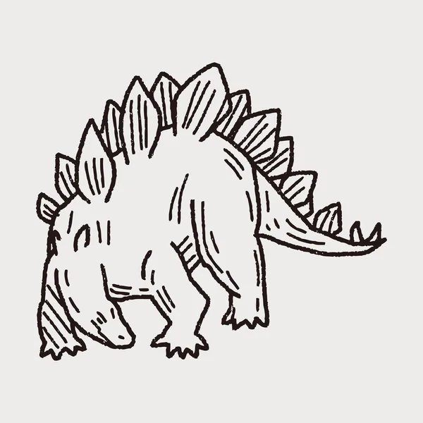 Stegosaurus dinosaure doodle — Image vectorielle