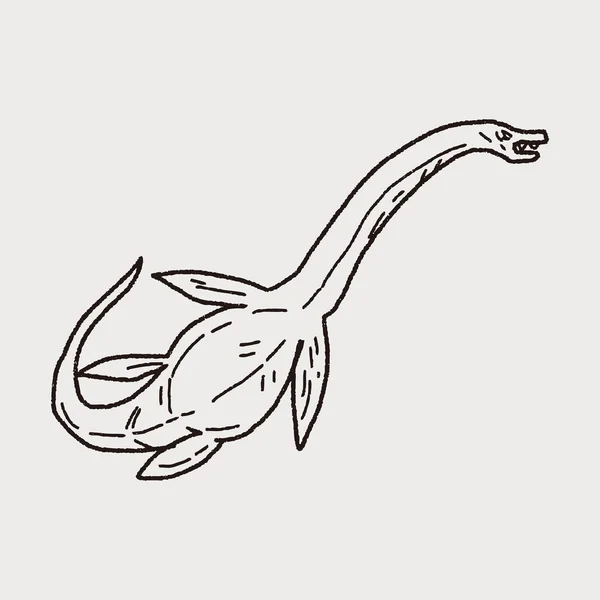 Dinosaure doodle — Image vectorielle