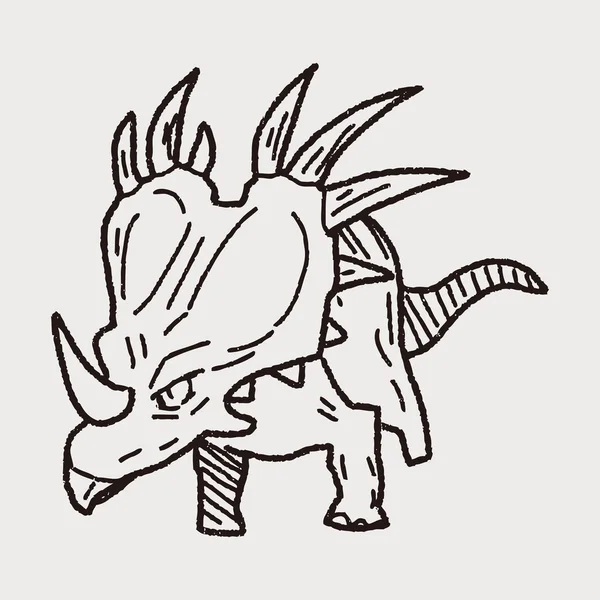 Tricératops dinosaure doodle — Image vectorielle