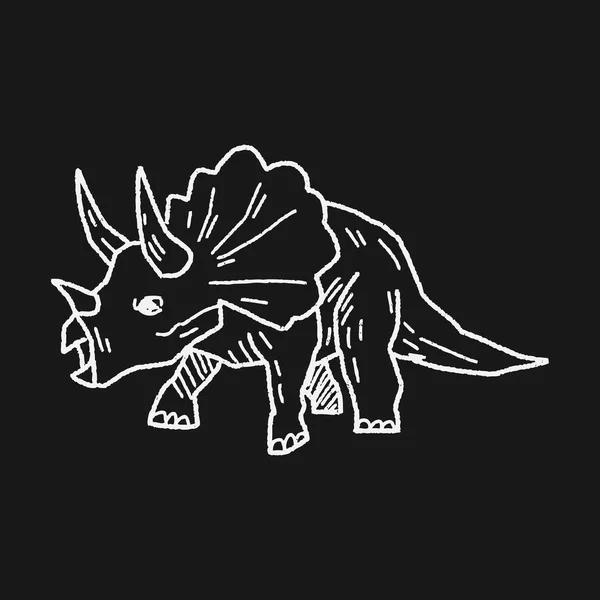 Doodle de dinossauro Triceratops —  Vetores de Stock