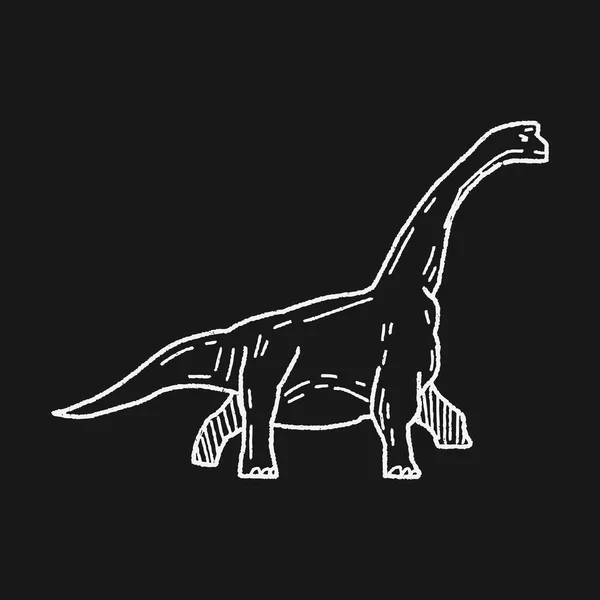 Brontosaurus dinosaure doodle — Image vectorielle