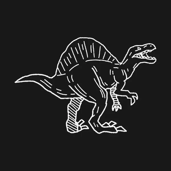 Spinosaurus dinosaura doodle — Stockový vektor