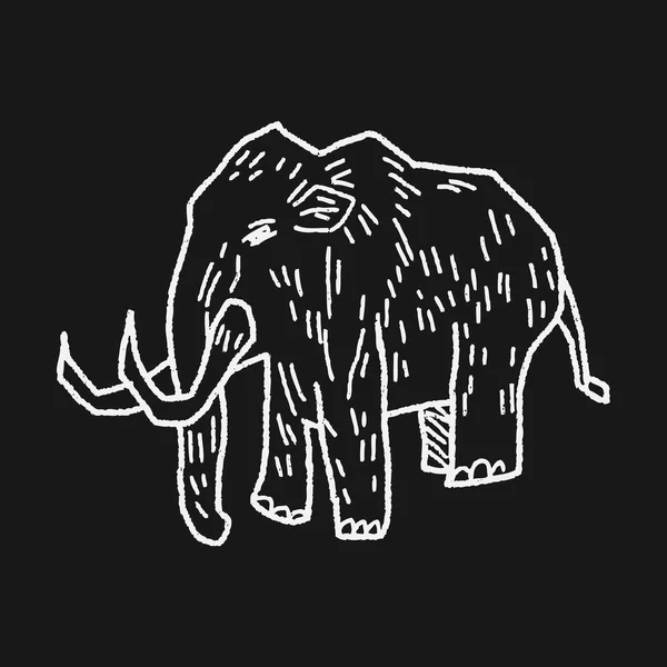 Garabato de mamut — Vector de stock