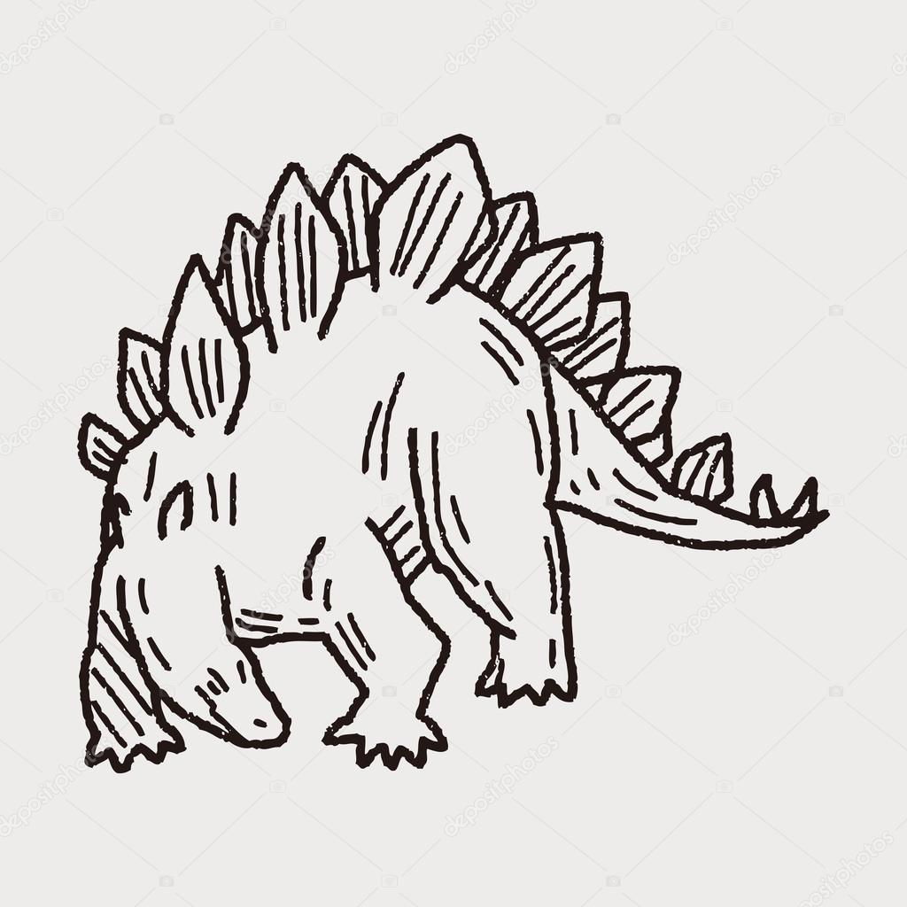 Stegosaurus dinosaur doodle