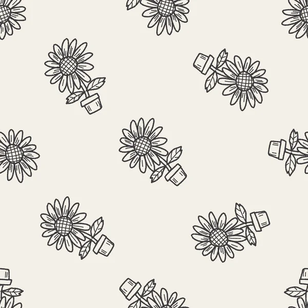 Plante doodle fond de motif sans couture — Image vectorielle