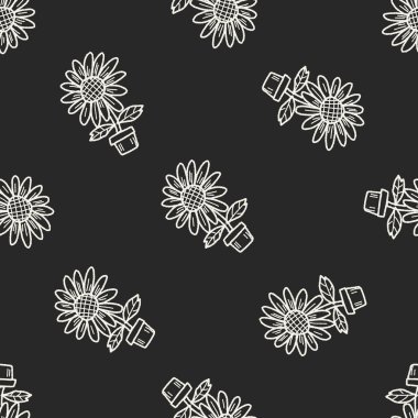 bitki doodle Dikişsiz desen arka plan