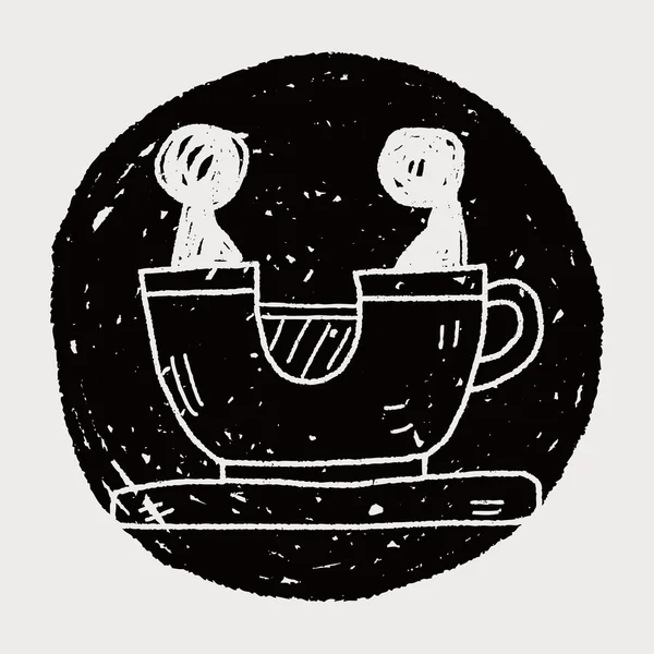 Tasse de café jouer parc doodle — Image vectorielle